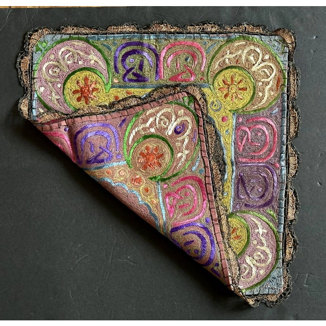 Antique Ottoman Empire Turkish Metallic Embroidery Textile Panel For Sale - Image 10 of 12