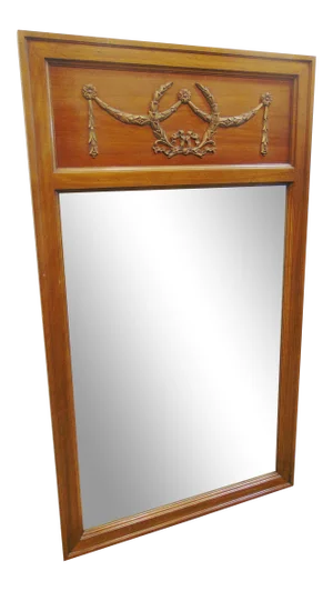 Mid 20th Century Louis XVI Style Fruitwood Trumeau Mirror