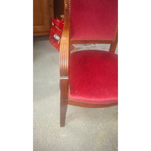 Wood Empire Cherry Red Armchairs, 1890, Set of 2 For Sale - Image 7 of 10