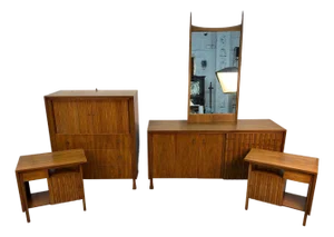 Five-Piece Mid-Century Modern Bedroom Set by John Widdicomb