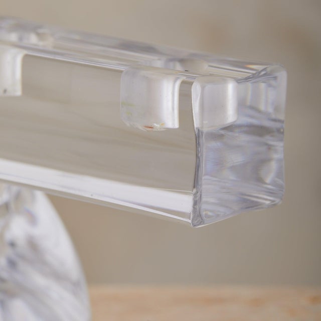 French Crystal Candelabra in the Manner of Daum, 1960s For Sale In Chicago - Image 6 of 8