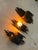 Brutalist Torched Steel and Amber Glass Sconces by Marcello Fantoni, Italy, 1970s, Set of 3 For Sale - Image 9 of 10