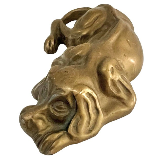 A Vintage Brass Hound Sleeping dog figurine with nice patina. A Perfect addition for bookshelf or coffee table decor....