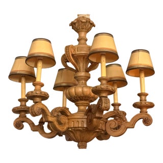 Antique Gustavian Style Swedish Beechwood Chandelier For Sale