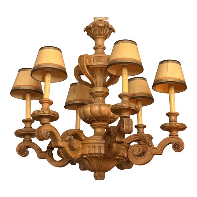 Antique Gustavian Style Swedish Beechwood Chandelier For Sale