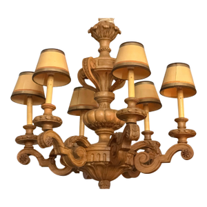Antique Gustavian Style Swedish Beechwood Chandelier