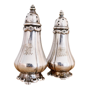 Petite Antique Tiffany & Co. Silver Plated Salt and Pepper Shakers- a Pair