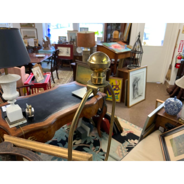 Brass Mid 20th Century Traditional Cooper Connection Brass Table Lamp For Sale - Image 8 of 11