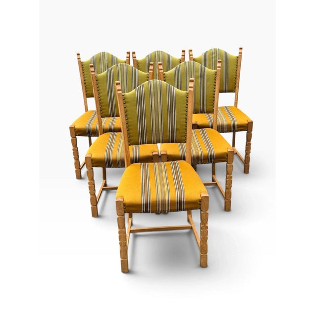 Mid-Century Modern Set of Six Danish Oak Dining Chairs by Henning Kjærnulf For Sale - Image 3 of 18