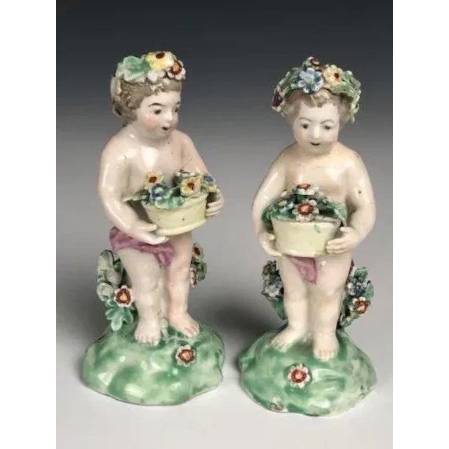 Traditional 18th Century English George III Chelsea Derby Porcelain Figures of Cherubs - a Pair For Sale - Image 3 of 11