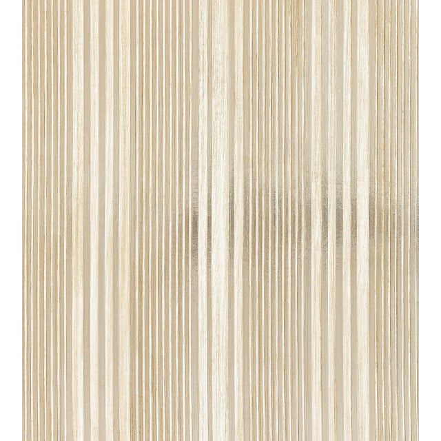 The House of Scalamandré Pacific Stripe Wallcovering, Champagne For Sale
