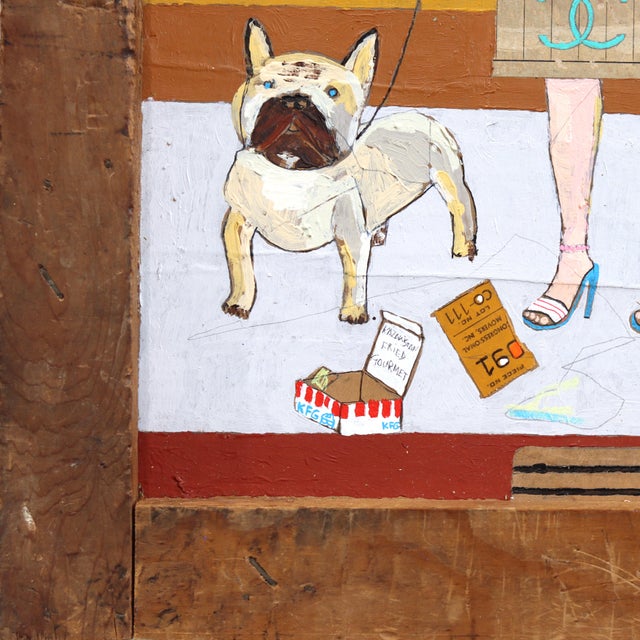 The Pavement #2 - Colorful Quirky Urban Figurative Mixed Media Original Artwork by Fabio Coruzzi For Sale - Image 4 of 9