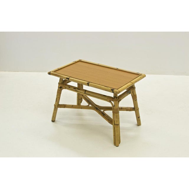 Mid-Century Modern Small Italian Wicker Side Table, 1960s For Sale - Image 3 of 4