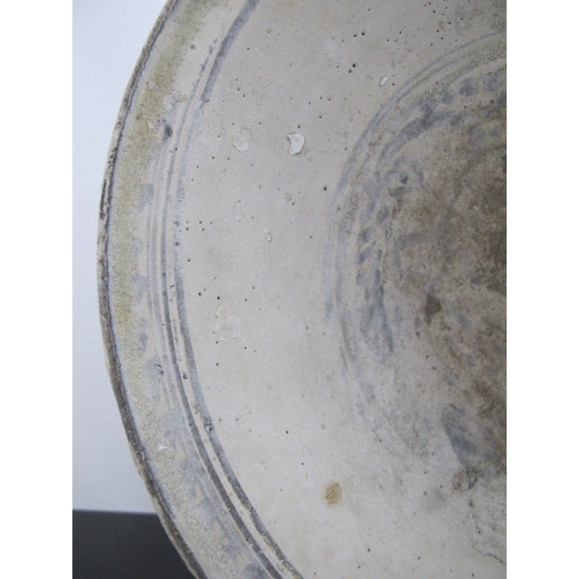 Southeast Asian Thai Sukhothai Style Antique Blue Gray Stoneware Pottery Bowl For Sale - Image 4 of 11
