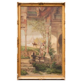 Giulio Rosati, Oriental Scene, 19th Century, Oil on Canvas, Framed For Sale