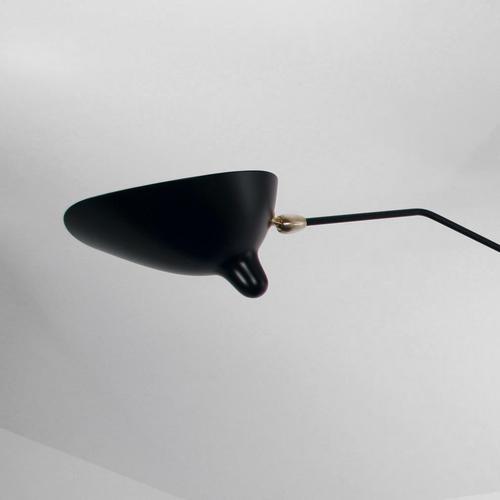 Mid-Century Modern Three Rotating Arms Ceiling Lamp in Black by Serge Mouille For Sale - Image 4 of 9
