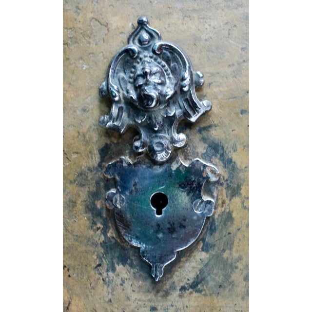 Antique French Stand Up Safe on Oak Base from Petit Jean, 1870 For Sale - Image 10 of 12