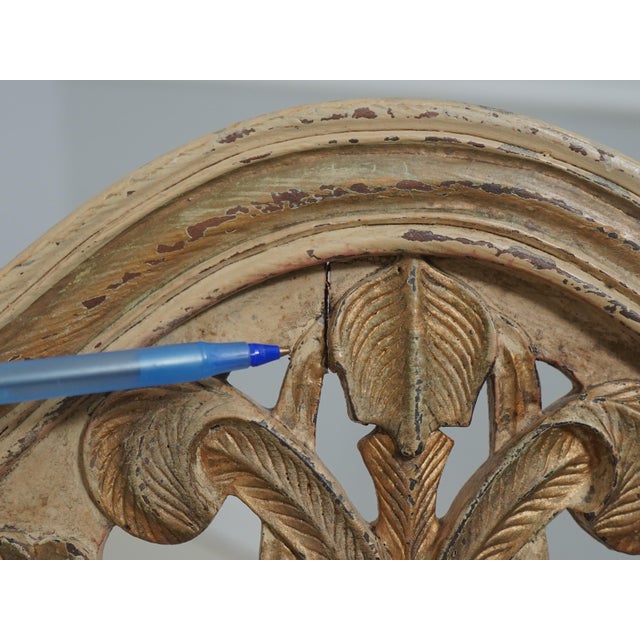 Set of 6 Distressed Painted Shield Back Dining Room Chairs For Sale - Image 14 of 18