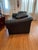 Animal Skin Vintage Maurice Villency Black Leather Goose Down Love Seat For Sale - Image 7 of 7
