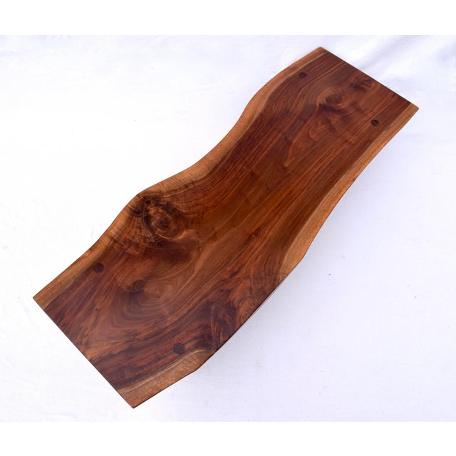 Chestnut Live-Edge Black Walnut Studio Cocktail Table After Phillip Lloyd Powell For Sale - Image 8 of 12