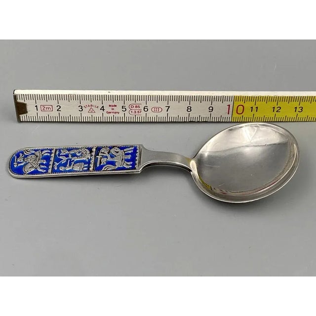 Mid-Century Collectors Spoon in Sterling Silver with Enamel Work by David Anderson, Norway For Sale - Image 9 of 10