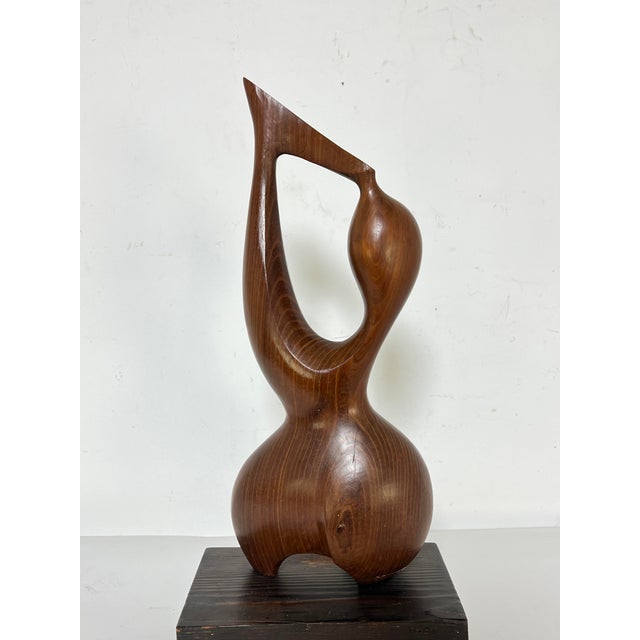 Wood C. 1970s Abstract Figurative Carved Teak Sculpture For Sale - Image 7 of 8