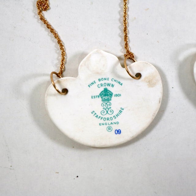 White Mid 20th Century Crown Staffordshire Fine Bone China Decanter Tags - Set of 4 For Sale - Image 8 of 8