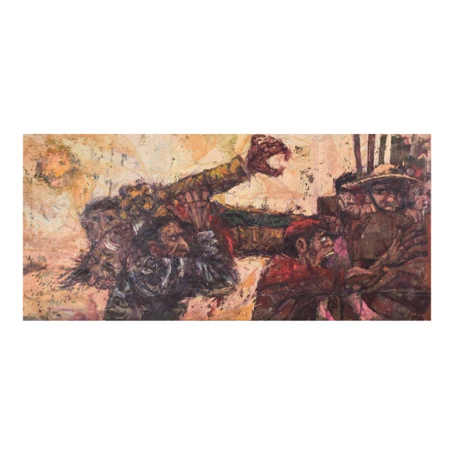 Alvaro, Battle Scene, 1960s, Oil on Canvas, Framed For Sale