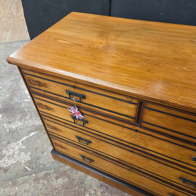 Late 19th Century Satinwood Arts & Crafts 5 Drawer Chest on Plinth Base For Sale - Image 11 of 16