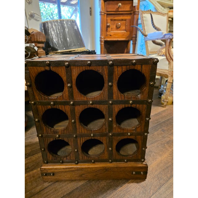 Rustic Elmwood Wine Rack For Sale - Image 4 of 4