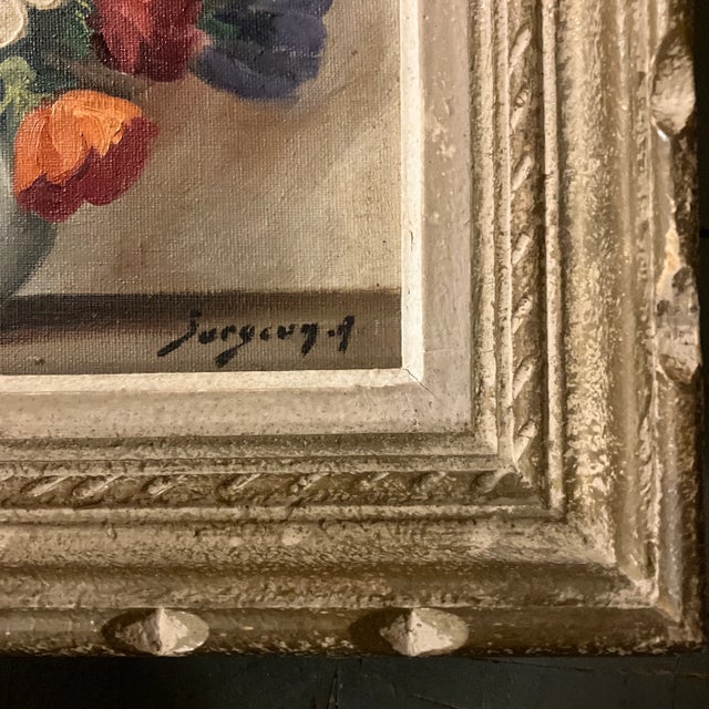 Original 7.5 x 9.5 painting on stretched canvas Signed bottom right Overall size with original frame is 11 x 13