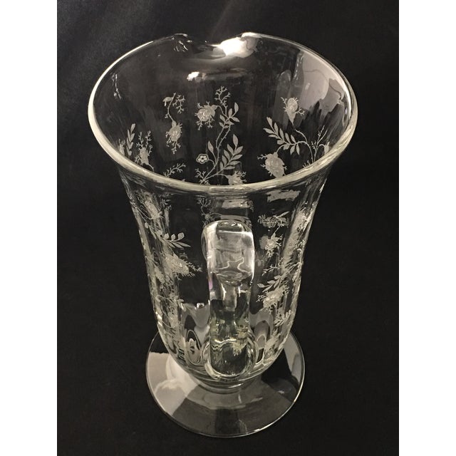 Vintage Optic Glass Fostoria Chintz Pitcher Chairish