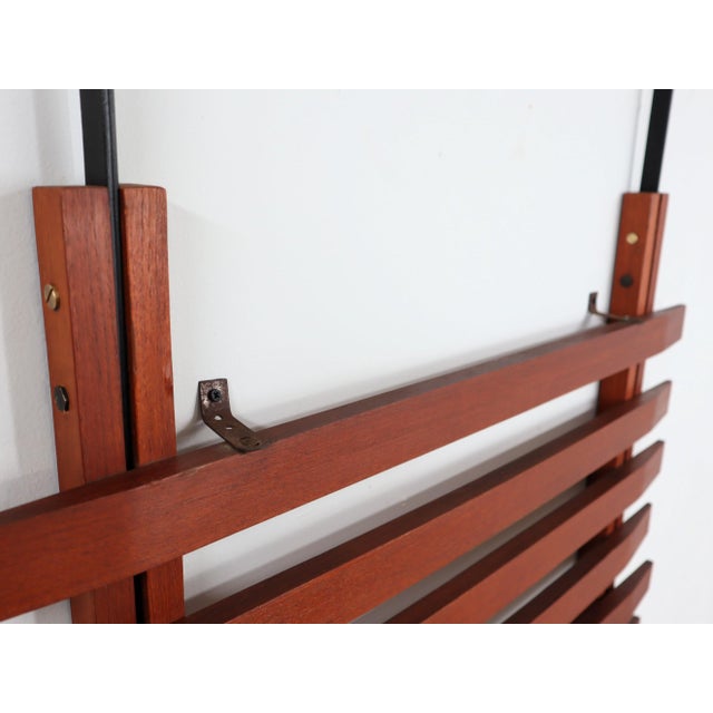 Wood Mid-Century Italian Teak Wall Coat Rack from F.lli Proserpio, 1950s For Sale - Image 7 of 13