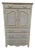 1990s Ethan Allen Country French Linen Chest Armoire Dresser Chifforobbe White Wood For Sale