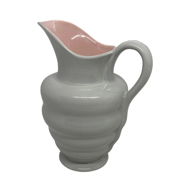 S. Fielding & Co. English Crown Devon Art Deco Style 9” Gray & Pink Pitcher. Pattern A544. Add a touch of elegance to your...