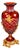 Italian Hand-Cut Amber Crystal Vase With 24k Gold-Plated Brass Ormolu For Sale