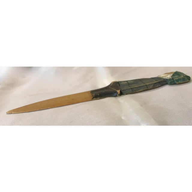 Vintage Hand-Carved Letter Opener of Man in Night Clothes For Sale - Image 4 of 6