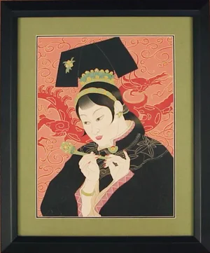Paul Jacoulet's 1940 Woodblock Print, "Les Jades: Chinoiserie"