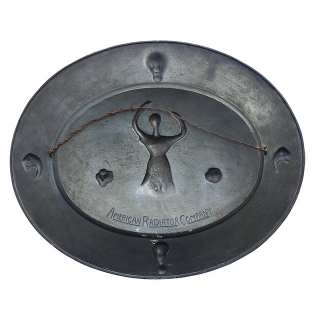 American Radiator Company Copper Plated Cast Iron Oval Medallion For Sale - Image 11 of 12