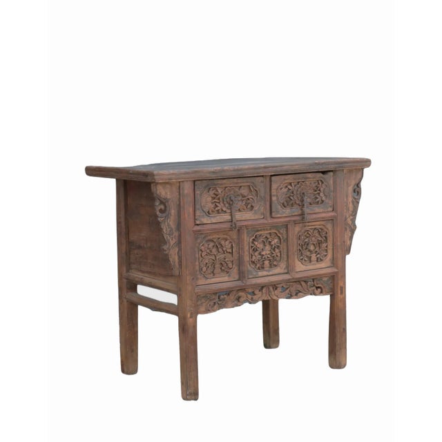 Chinese Hand Carved Early 19 Century Antique Chinese Console Table For Sale - Image 3 of 6
