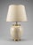 Large Vintage Hollywood Regency Ceramic Lamp with Beige Onyx Effect and Gilded Brass from Faïencerie De Bruyn, 1970s For Sale - Image 10 of 10