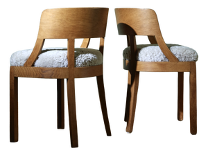 Oak Chairs with Merino Upholstered Cushions from Rud. Rasmussens Snedkerier, 1940s, Set of 2
