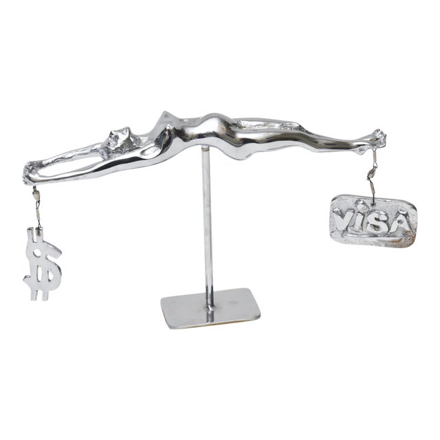 1991 James David Berenson Signed Silver, Bronze and Marble Sculpture Entitled "Temperance" Limited Edition For Sale