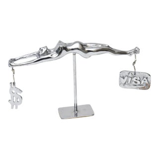 Signed James David Berenson Silver, Bronze and Marble Sculpture Entitled "Temperance" Limited Edition For Sale