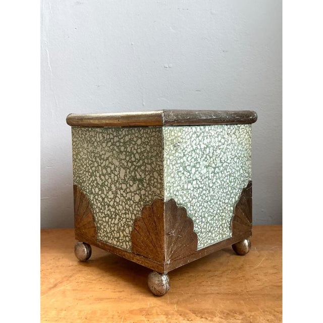 Late 20th Century Vintage Painted Cache Pot With Shell Detail For Sale - Image 5 of 12