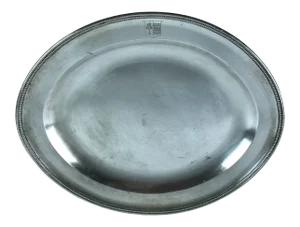Large Silver Armorial Hallmark Oval Platter