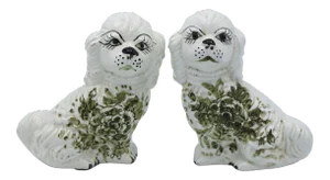 Mid Century Italian Staffordshire Ceramic Spaniel Dogs