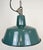 Industrial Green Enamel Factory Lamp with Cast Iron Top, 1960s For Sale - Image 15 of 15
