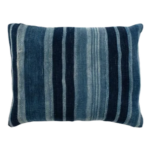 Rich Faded Indigo Stripe Cushion