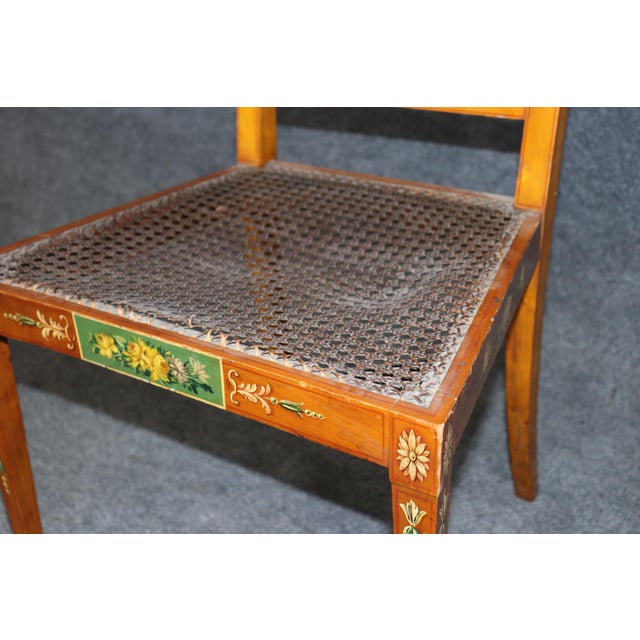 Gillows of Lancaster Pair Antique 19th C Gillow & Co Adams Style Cane Back Side Chairs For Sale - Image 4 of 12